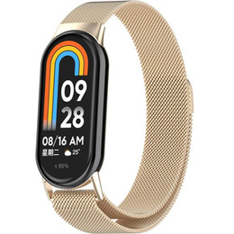 Milánský náramek s pouzdrem pro Xiaomi Smart Band 10 / 9 / 8, šampaňské
