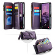 Pouzdro CASEME pro Samsung Galaxy A56 5G, RFID Leather Wallet, s popruhem přes rameno, fialové