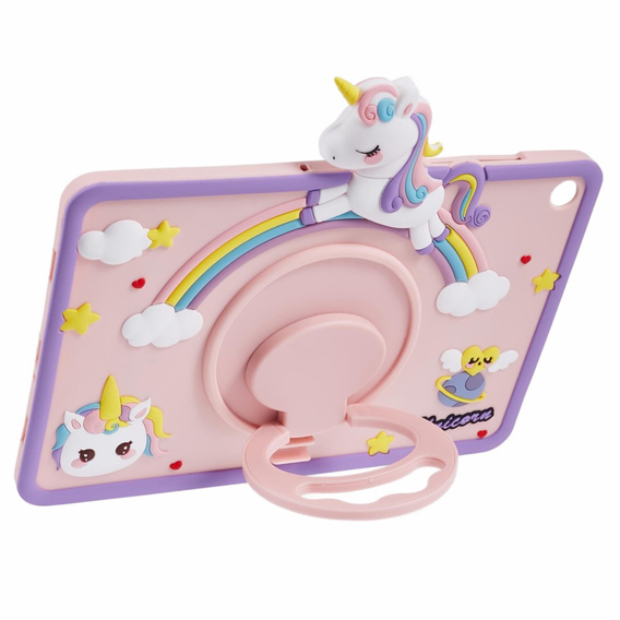 Dětské pouzdro pro Samsung Galaxy Tab A9+, Cute Patterns, se stojánkem, růžové