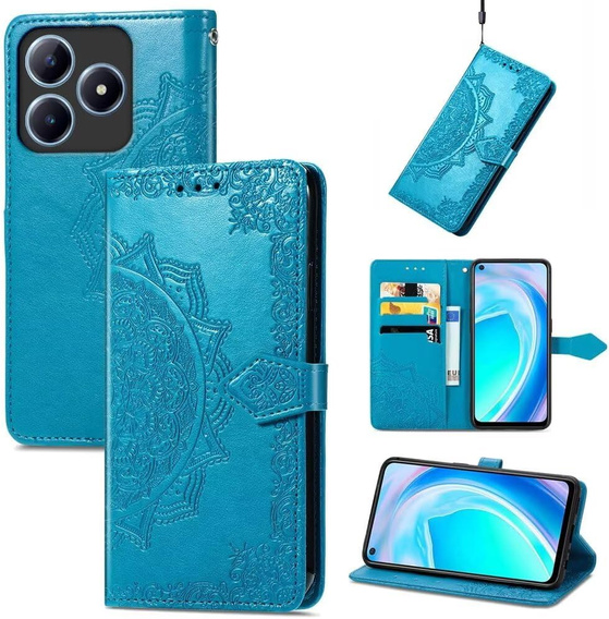 Klopové pouzdro pro Realme C61, Mandala, modré