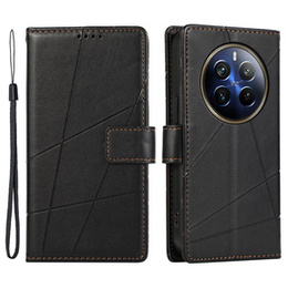 Pouzdro s klopou pro Realme 12 Pro 5G / 12 Pro+ 5G, Leather Line Wallet, černé
