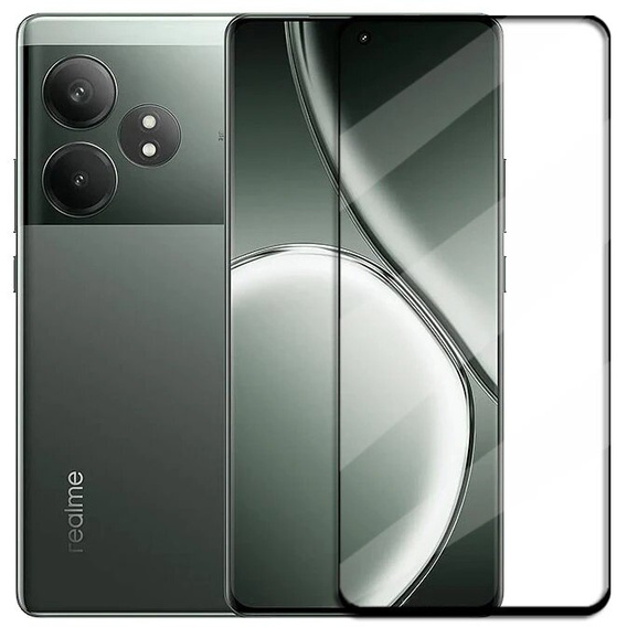 3D tvrzené sklo pro Realme GT 6 / 6T, černý rámeček