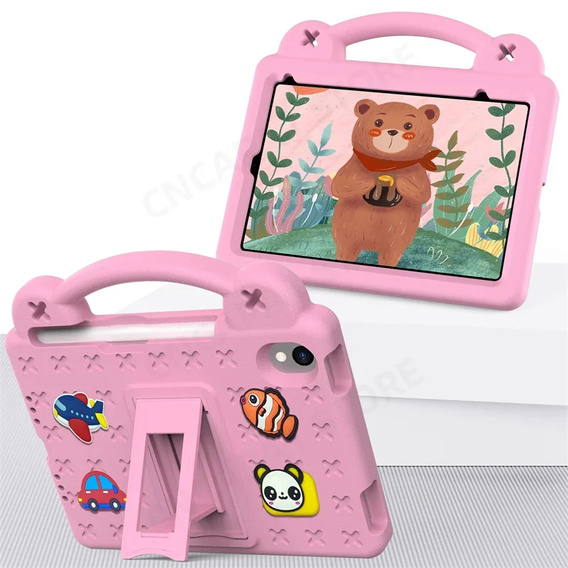 Dětské pouzdro pro iPad mini 8.3" 2021 (6 gen.) / iPad mini 8.3" 2024 (7 gen.), Cute Patterns, se stojánkem, růžové