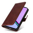 Klopové pouzdro pro Realme C67, Leather Wallet, hnědé