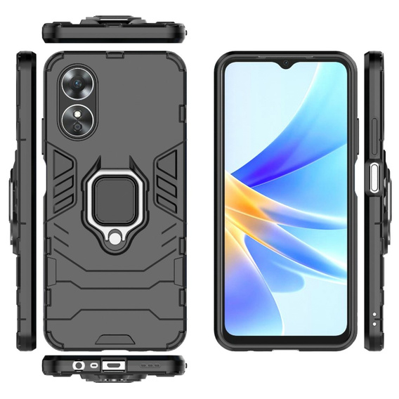 Pouzdro pro Oppo A17, Kickstand Ring, černé