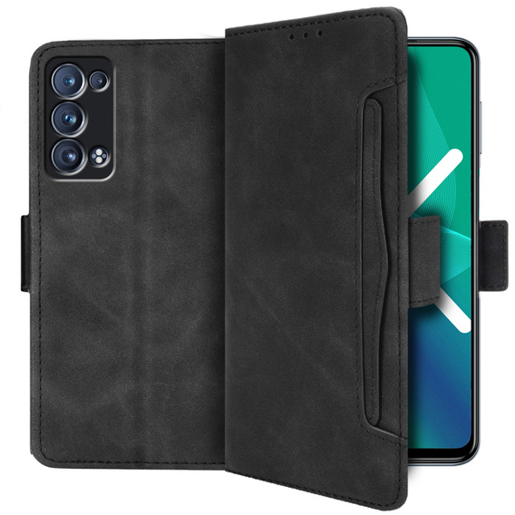 Klopové pouzdro pro Oppo Reno6 Pro 5G, Card Slot, černé