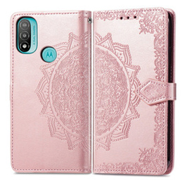 Klopové pouzdro pro Motorola Moto E20/E30/E40, Mandala, růžové rose gold