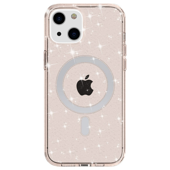 Pouzdro pro iPhone 14 Plus, Glittery, pro MagSafe, zlaté
