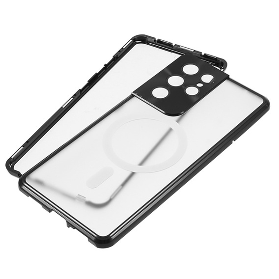Magnetické pouzdro Dual Glass MagSafe pro Samsung Galaxy S21 Ultra, černé