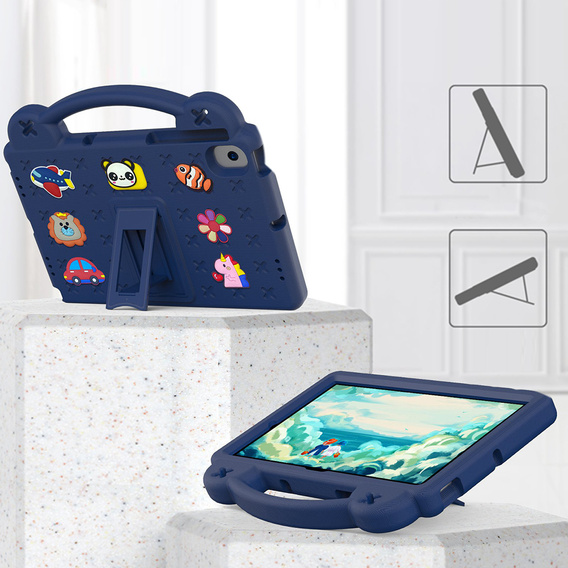 Dětské pouzdro pro Samsung Tab A8 X200 / X205, Cute Patterns, se stojánkem, námořnicky modré
