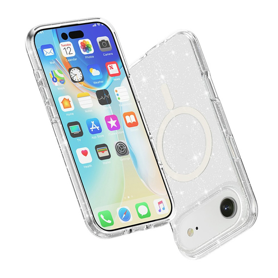 Pouzdro pro iPhone Air, pro MagSafe, třpytivé, průhledné