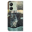 Klopové pouzdro pro Xiaomi Redmi 13C / Poco C65, Wallet, Cat & Tiger