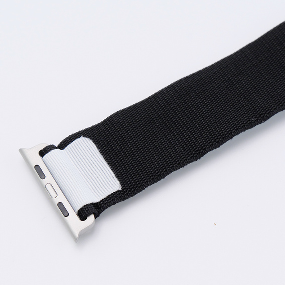 Nylonový řemínek pro Apple Watch 1/2/3/4/5/6/7/8/SE/ULTRA 42/44/45/49 mm, černý / bílý