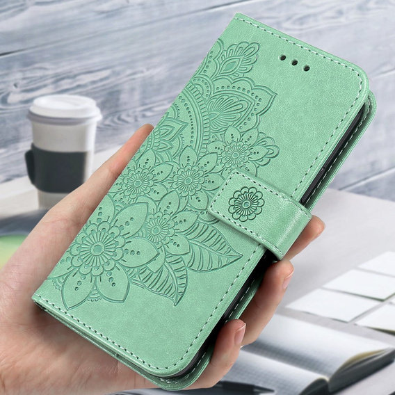 Klopové pouzdro pro Samsung Galaxy A54 5G, Mandala Flower, zelené