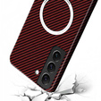 Pouzdro pro Samsung Galaxy S21, Magsafe Slim Carbon, červené