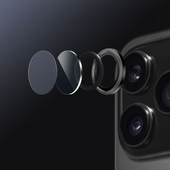 Sklo na fotoaparát ERBORD OPTIK Pro pro iPhone 17 Pro / 17 Pro Max, černé