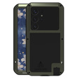Pouzdro Love Mei pro Samsung Galaxy S25 Ultra, armored with glass, zelené