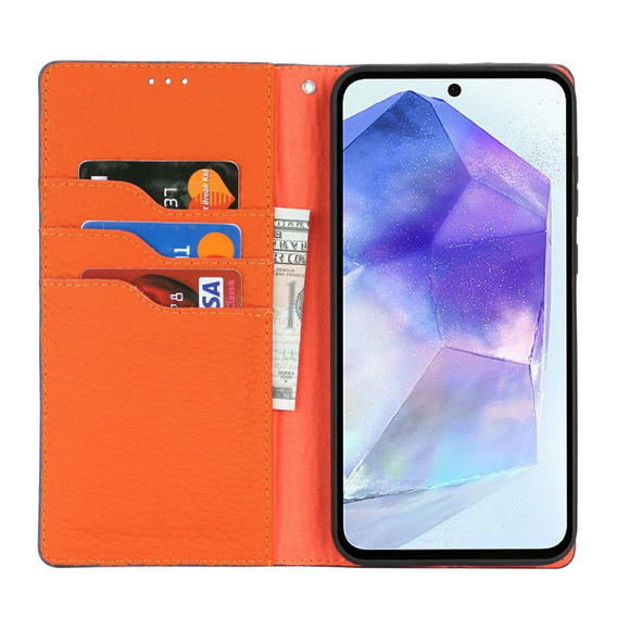 Klopové pouzdro pro Samsung Galaxy S25+ Plus, Litchi Skin Grain, námořnicky modré