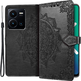 Klopové pouzdro pro Vivo Y35 4G, Mandala, černé