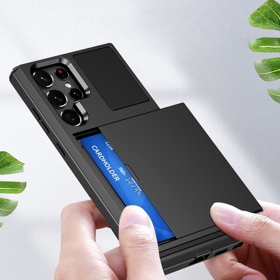 Pouzdro pro Samsung Galaxy S23 Ultra, Sliding Card Holder, černé