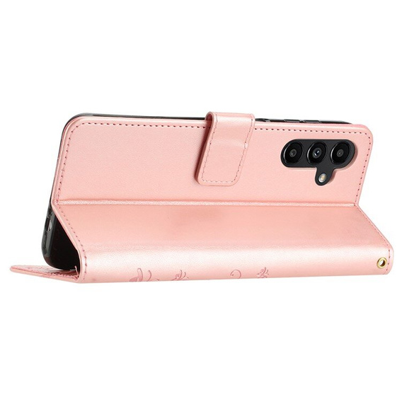 Klopové pouzdro pro Samsung Galaxy A55 5G, Wallet, Butterfly, fialové