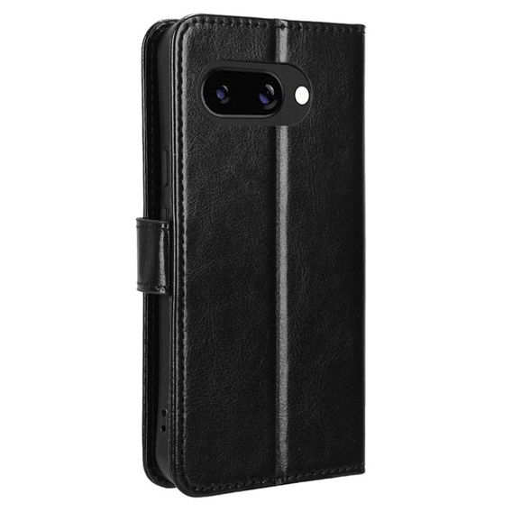 Klopové pouzdro pro Google Pixel 9A, Crazy Horse Wallet, černé