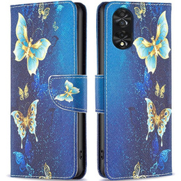 Klopové pouzdro pro TCL 40 NxtPaper, Wallet, Butterflies modré