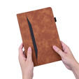 Pouzdro pro Samsung Galaxy Tab A8 10.5 SM-X200 SM-X205, Classic, s prostorem pro stylus, hnědé