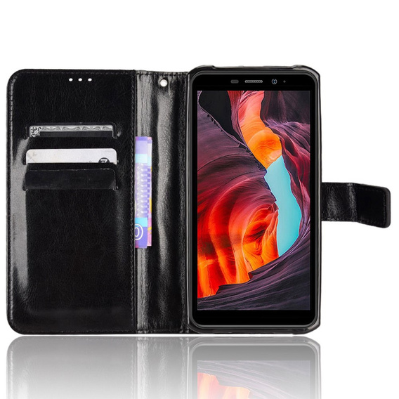 Klopové pouzdro pro Ulefone Armor X10 / X10 Pro, Crazy Horse Wallet, černé