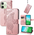 Klopové pouzdro pro Oppo A5 Pro 5G, Butterfly, růžové rose gold