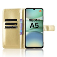 Klopové pouzdro pro Xiaomi Redmi A5, Crazy Horse Wallet, zlaté
