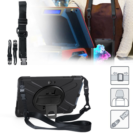 Ochranné pouzdro ve tvaru X pro Microsoft Surface Go/Go 2/Go 3/Go 4, černé