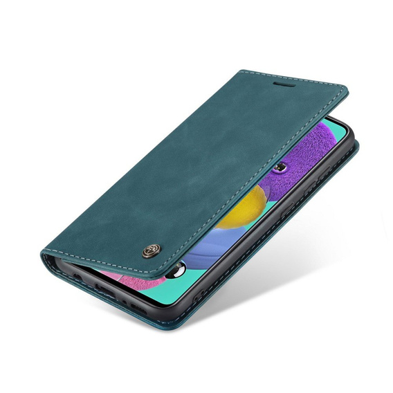 Pouzdro CASEME pro Samsung Galaxy A51, Leather Wallet Case, zelené