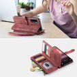 Pouzdro CASEME pro Samsung Galaxy A56 5G, Leather Wallet Cash and Card Slots, s poutkem, červené