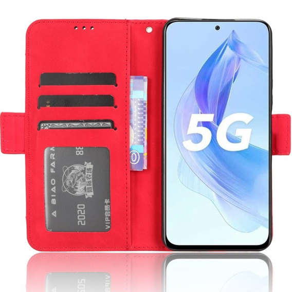Klopové pouzdro pro Honor 90 Lite 5G, Card Slot, červené