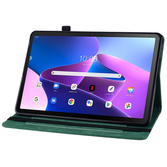 Pouzdro pro Lenovo Tab M10 10.1 Gen 3, Wallet Pen Slot, zelené