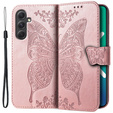 Klopové pouzdro pro Samsung Galaxy A54 5G, Butterfly, růžové rose gold