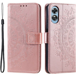 Klopové pouzdro pro Oppo A17, Mandala, růžové rose gold