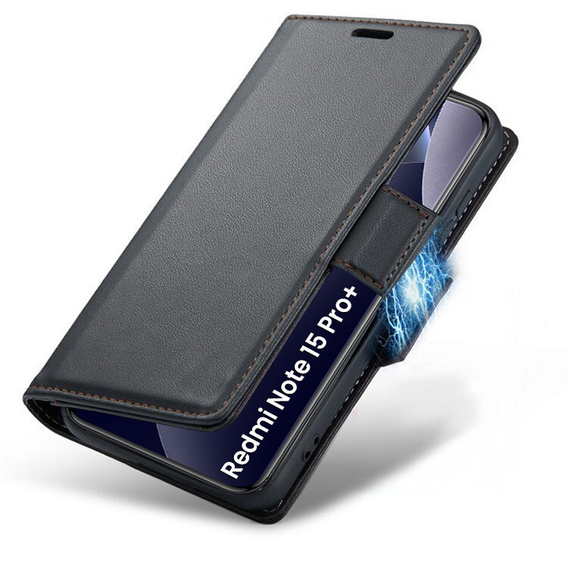 Pouzdro s klopou ERBORD Glossy Litchi pro Xiaomi Redmi Note 15 Pro Plus 5G / Poco M8 Pro 5G