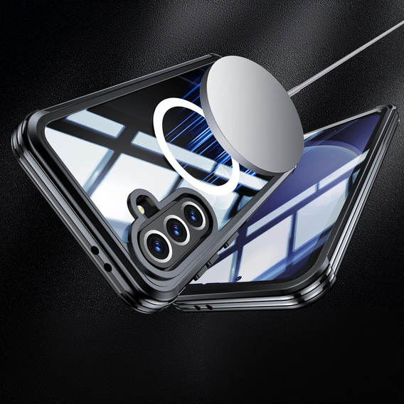 Pouzdro pro Samsung Galaxy A36 / Samsung Galaxy A56, Shockproof, se sklem, pro MagSafe, černé