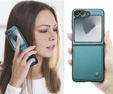 Pouzdro pro Samsung Galaxy Z Flip7 FE / Z Flip6, CASEME Litchi Leather, zelené