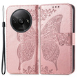 Klopové pouzdro pro Xiaomi Redmi A3, Butterfly, růžové rose gold