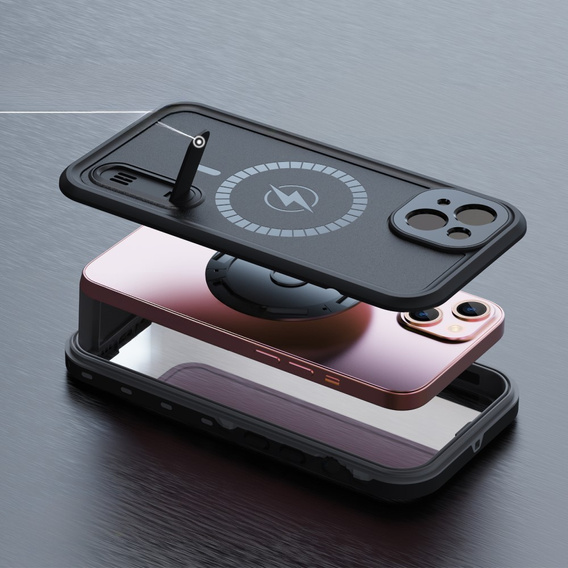 Vodotěsné pouzdro pro iPhone 13, Redpepper, pro MagSafe, černé