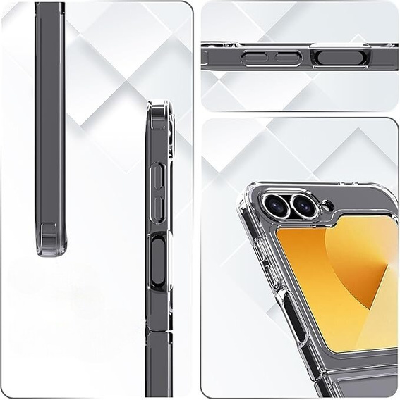 Pouzdro pro Samsung Galaxy Z Flip7 FE / Z Flip6, Fusion Hybrid, průhledné