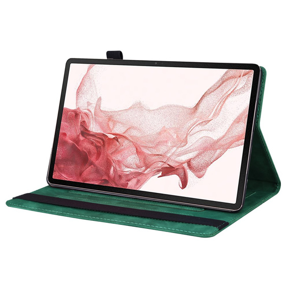 Pouzdro pro Samsung Galaxy Tab S10 FE+ Plus, Classic, s prostorem pro stylus, zelené