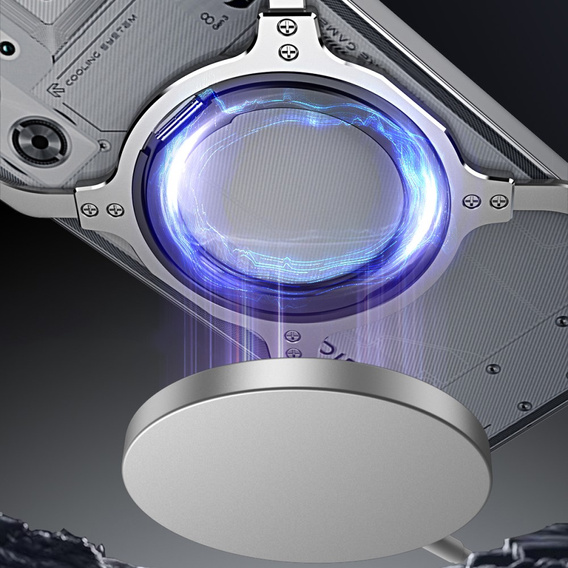 Pouzdro pro ZTE nubia Red Magic 9 Pro / 9 Pro+ / 10 Pro / 10 Pro+ 5G, Kickstand Bumper, s krytem objektivu, pro MagSafe, černá / stříbrná