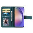Pouzdro s klopou pro Samsung Galaxy A55 5G, 10 Card Slots Wallet, zelené