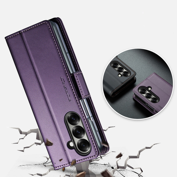 CASEME Litchi Wallet flipové pouzdro pro Samsung Galaxy Z Fold7 5G