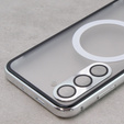 Magnetické pouzdro Dual Glass MagSafe pro Samsung Galaxy S23, stříbrné