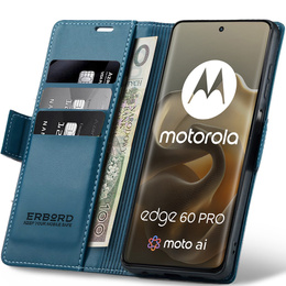 ERBORD Lesklá peněženka Litchi s klopou pro Motorola Edge 60 Pro